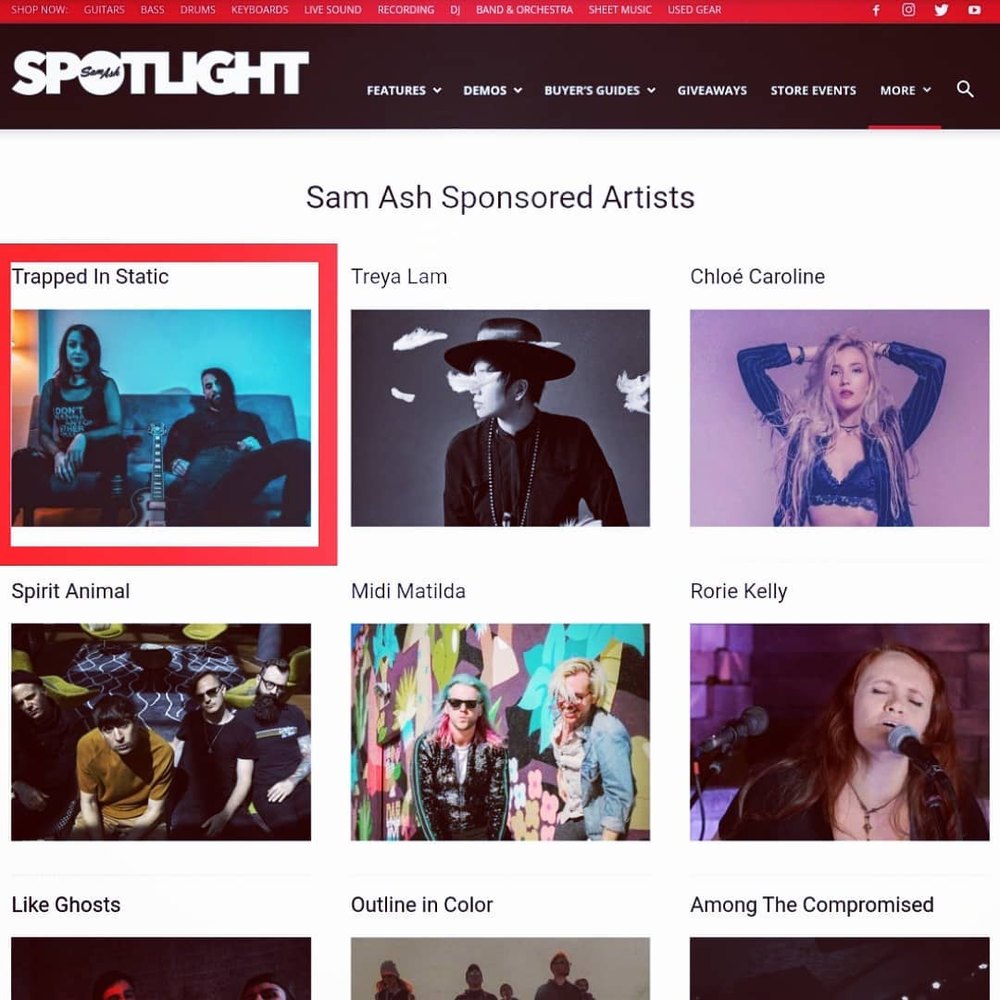 Sam Ash Sponsored Artists — click to read the full Spotlight feature
