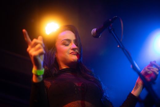At the mic
